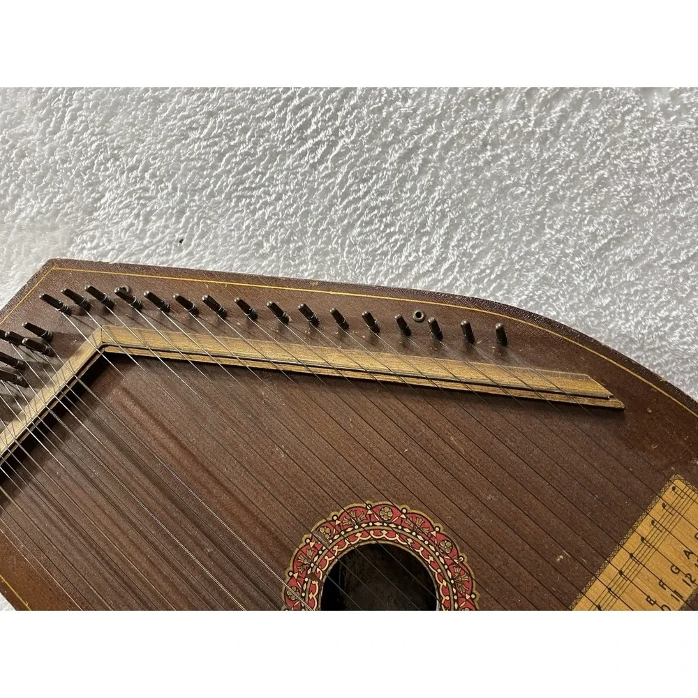 Antique Hawaiian Mandolin Harp Zither Vintage String Instrument Germany
